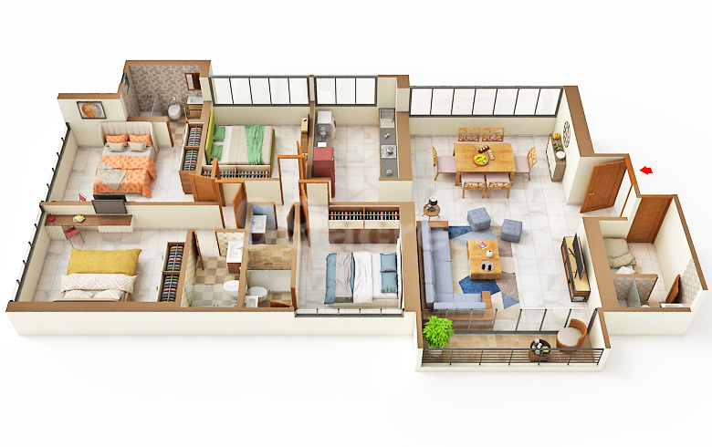 Floor Plan - 3D view
